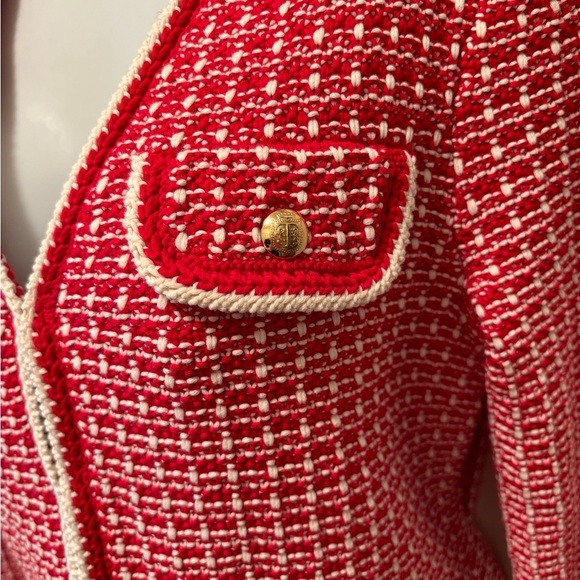 VTG Talbots Clueless Preppy Tipped Tweed Knit Cardigan Sweater Jacket Sz SP - Picture 5 of 9